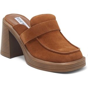 Steve Madden Fraim Heeled Loafer Mule Leather 9